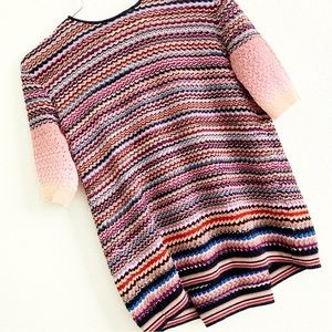 MISSONI orange label classic stripes sweater knit top size 40 colorful